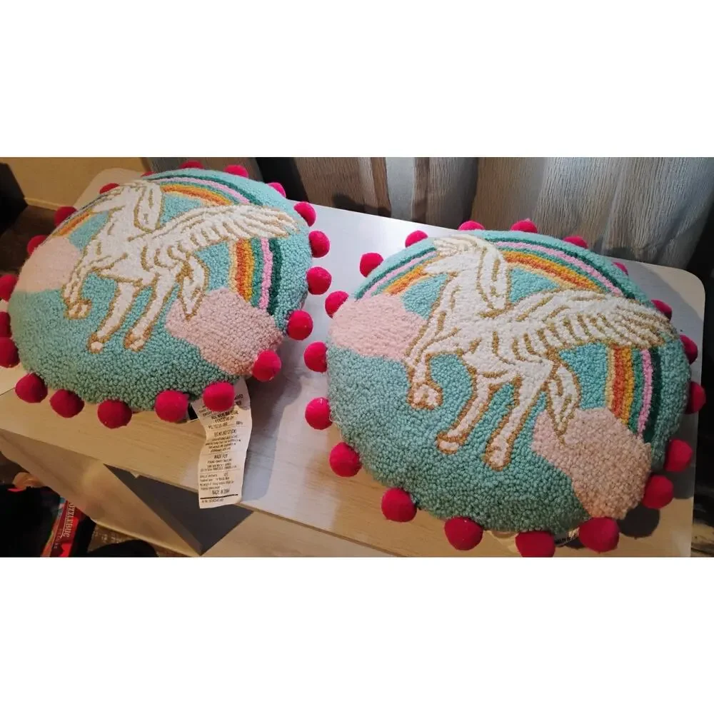 Unicorn Dreams Hook Pillows by Teresa Chan Set of Two NWT
